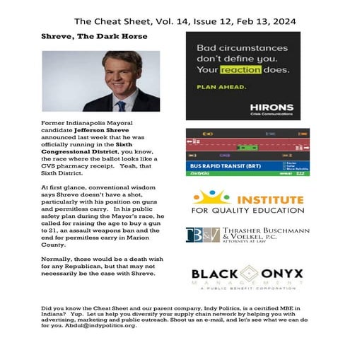 Here's Your Complimentary Cheat  Sheet for 2-13-2024.