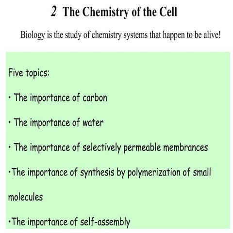 The Chemistry Of The Cell