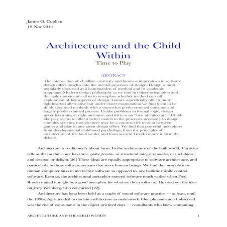 Keynote ASAS 2014 Jim Coplien - The child within