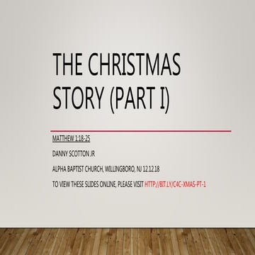 The Christmas Story (Part 1) | Matthew 1:18-25 Bible Study | PPTX