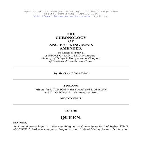 The Chronology of Ancient Kingdoms Amended