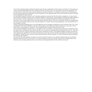 The church begins today another lit...