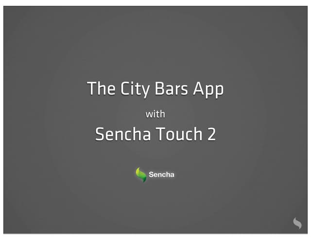 The City Bars App with Sencha Touch 2