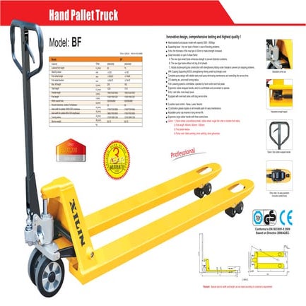 The classic 2.5 tons hand pallet truck bf | PDF