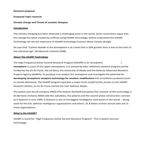 The climate change and weather weapons