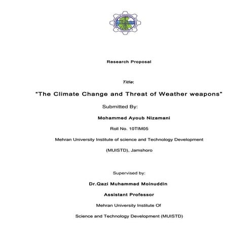 The climate change and weather weapons assignment 2003