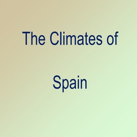 The climates of spain