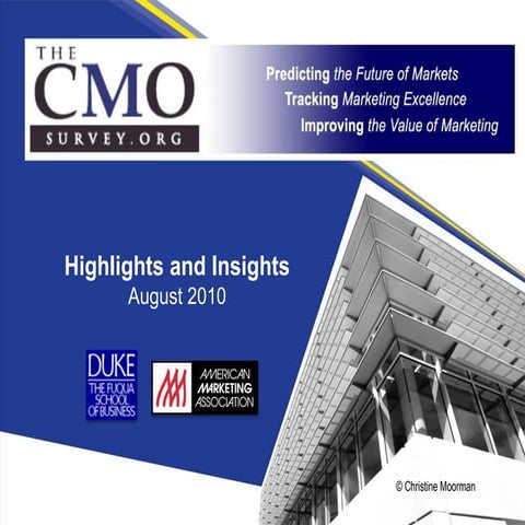 The CMO Survey Highlights and Insights, August 2010