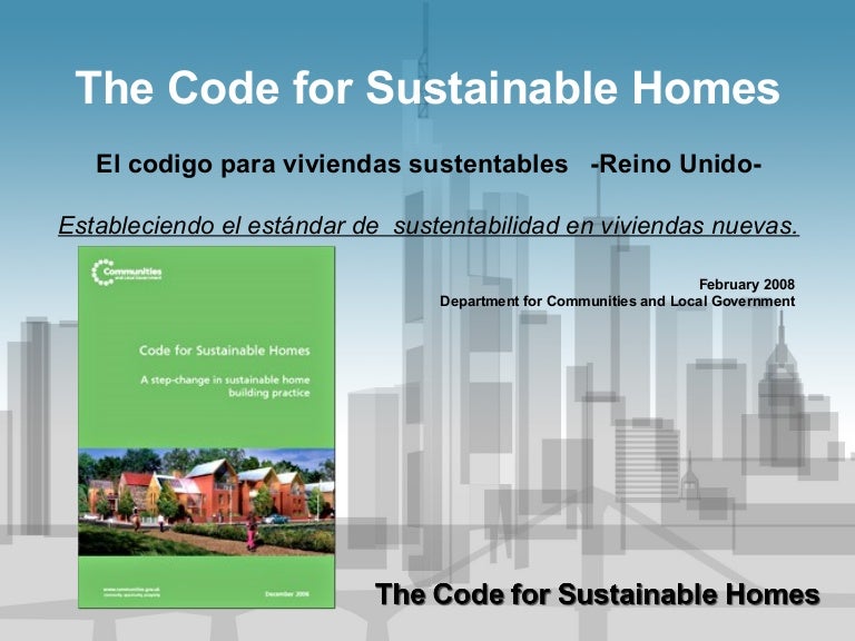 The code for sustainable homes