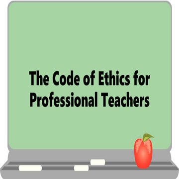 The code of ethics for professional teachers