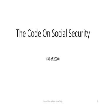 The Code On Social Security and their application