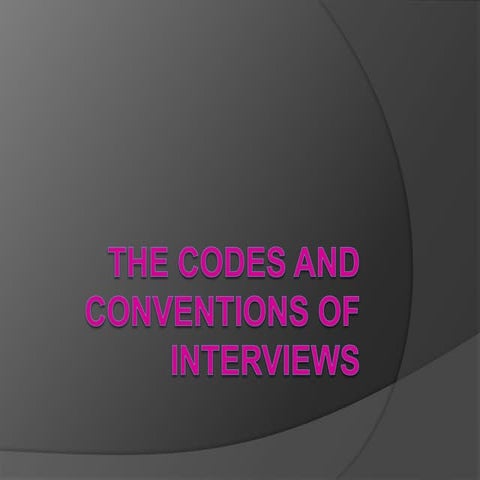 The codes and conventions of interviews