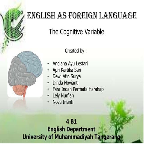 The cognitive variable - UMT