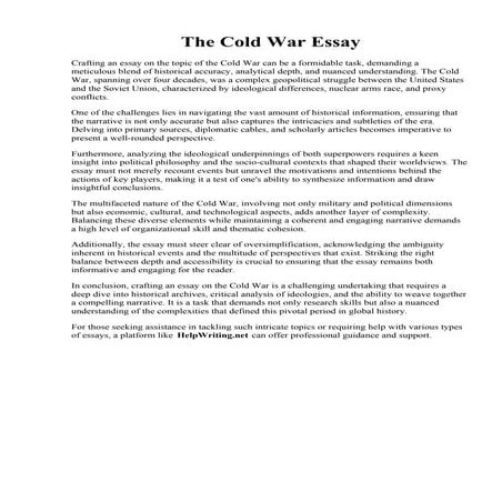 The Cold War Essay