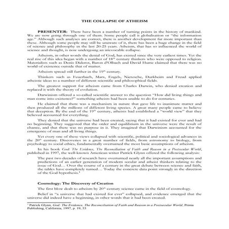 The collapse of atheism. english