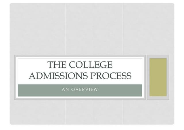 The College Admissions Process Ppt The College Admissions Process Ppt