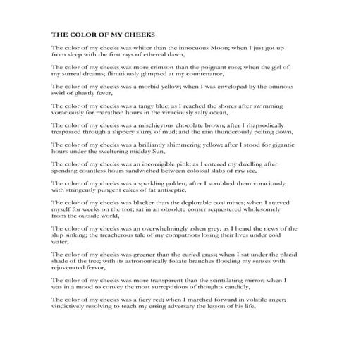 The Color Of My Cheeks