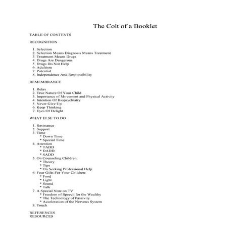 The Colt Of A Booklet