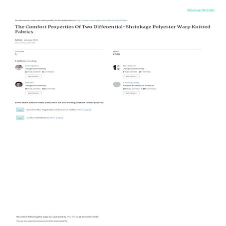 The comfort properties of two differential shrinkage