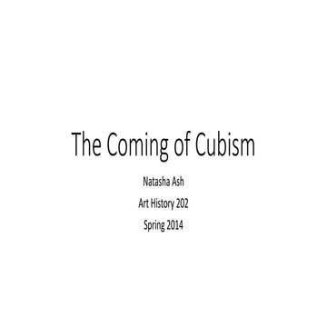 The Coming of Cubism