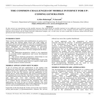 The common challenges of mobile int...