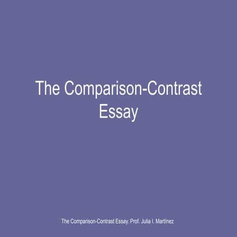 The comparison contrast essay