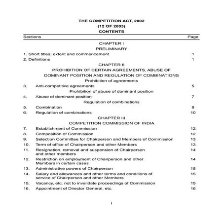 Bare Act- The Competition Act, 2002
