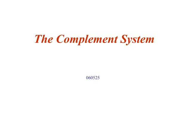 The Complement System