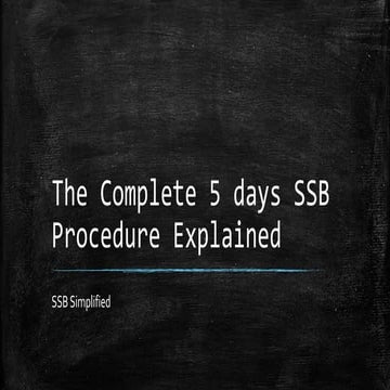 The complete 5 days SSB procedure Explained