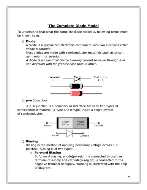 The Complete Diode Model