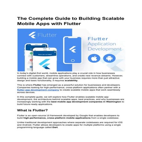The Complete Guide to Building Scalable Mobile Apps with Flutter | PDF