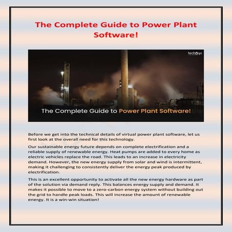 The Complete Guide to Power Plant Software.