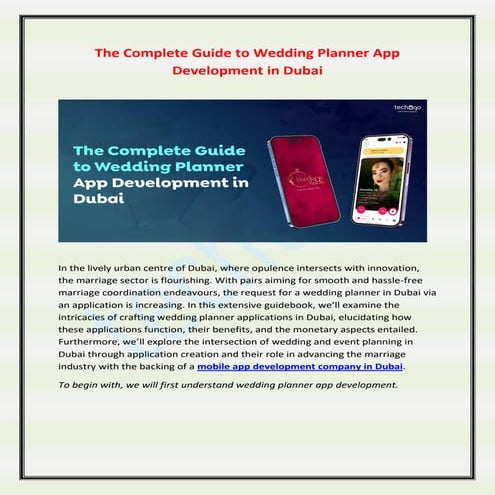 The Complete Guide to Wedding Planner App Development in Dubai