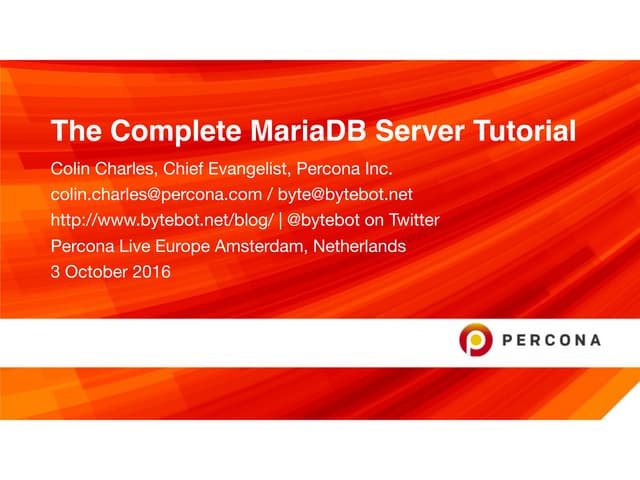 The Complete MariaDB Server tutorial