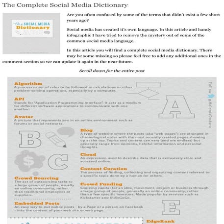 The complete social media dictionary; social media glossary of terms