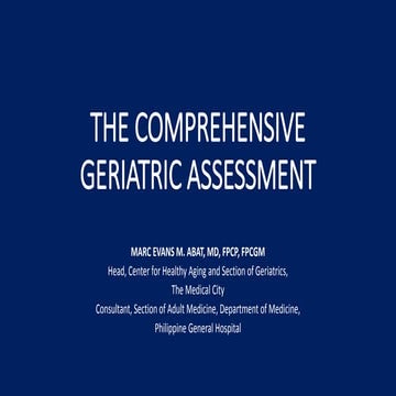 The comprehensive geriatric assessment  pcp slides