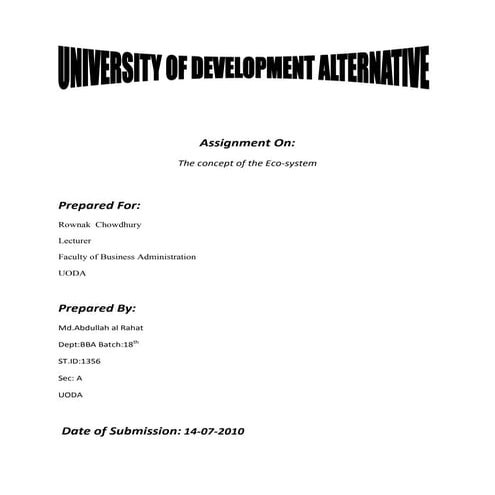 The concept of ecosystem