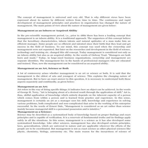 The concept of management is universal and very old