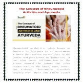 The concept of rheumatoid arthritis and ayurveda