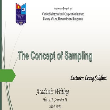 The Concept of Sampling