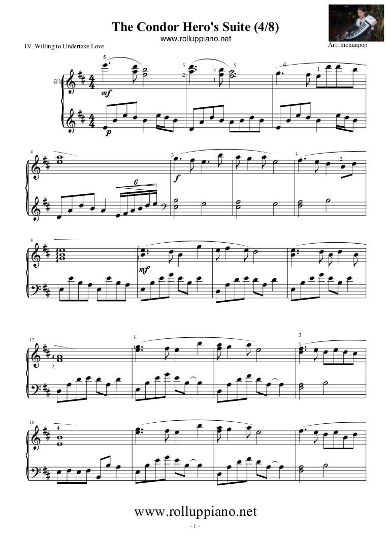 Piano Sheet Music Songs The Condor Hero S Suite 4