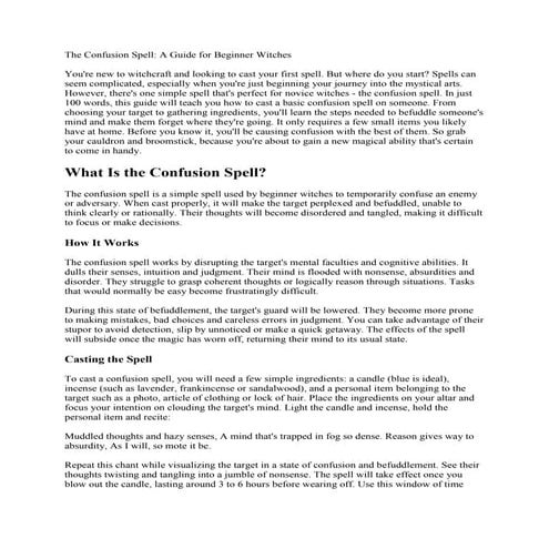What exactly does a confusion spell do? +27739970300 | DOCX