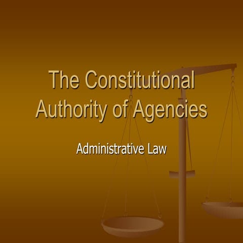 The constitutional authority of agencies