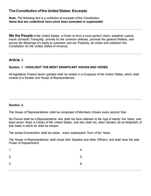 The constitution of the united states