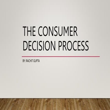 The Consumer Decision Process 