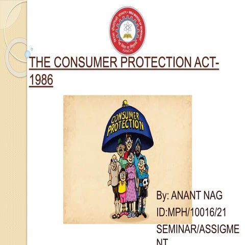 CPA - The consumer protection act-1986