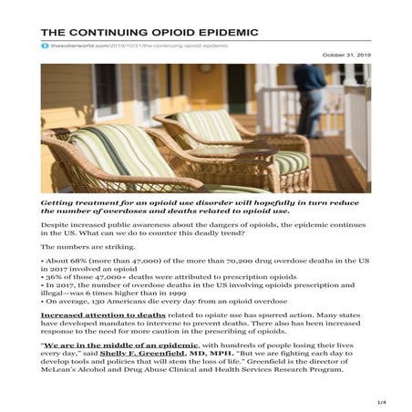 The continuing opioid epidemic