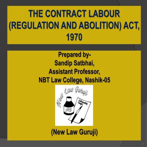 The Contract Labour (Regulation and Abolition) Act-1970
