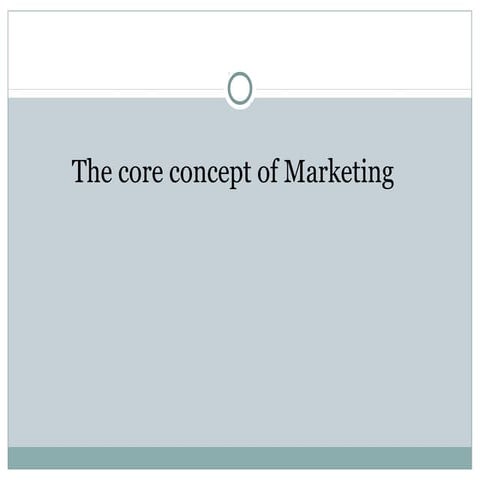 The core concept of marketing
