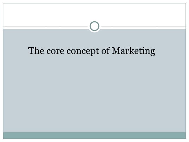 The core concept of marketing